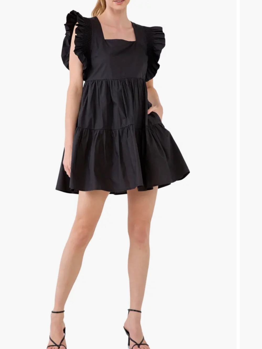 English factory Black Ruffle Dress NWT - Picture 2 of 7